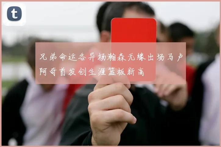 兄弟命运各异杨瀚森无缘出场马卢阿奇首发创生涯篮板新高